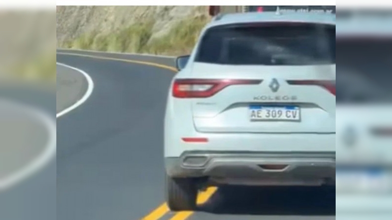 Maniobra imprudente: inhabilitaron a la conductora que hizo sobrepasos en las Altas Cumbres