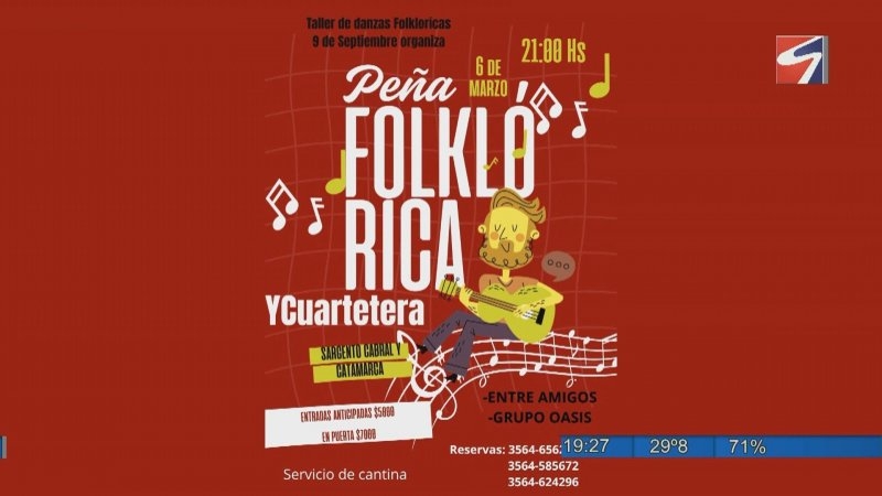 Organizan una peña folklórica y cuartetera en el Centro Vecinal de barrio 9 de Septiembre