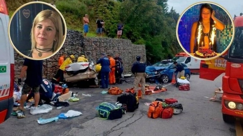 Tragedia de una familia argentina en Brasil: murió una chica de 15 y su mamá tras un brutal choque