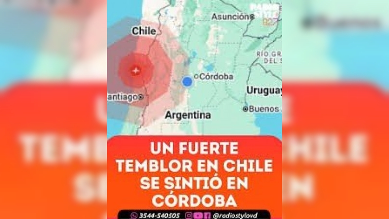  Un fuerte sismo en Chile se sintió en Córdoba