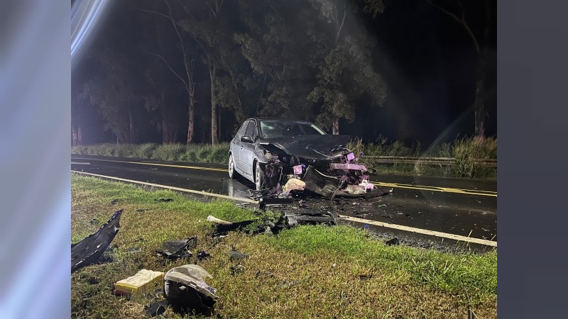 Choque frontal en Ruta 158: trasladan a dos personas al hospital