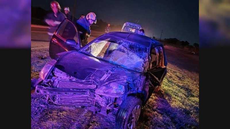 Accidente vehicular en Ruta Provincial 1 a la altura de Colonia Iturraspe