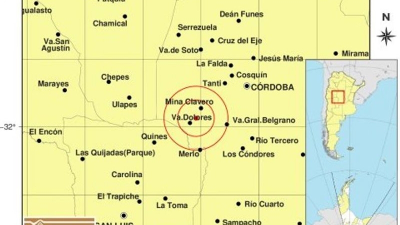 Temblor: el INPRES reportó un sismo de 3.2 que sacudió las sierras de Córdoba