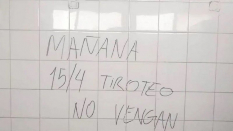 Apareció una nueva pintada con una amenaza de tiroteo en una escuela de Córdoba