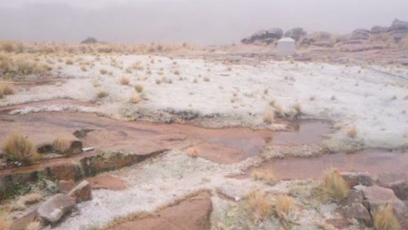 Llegaron los primeros copos de nieve a Córdoba