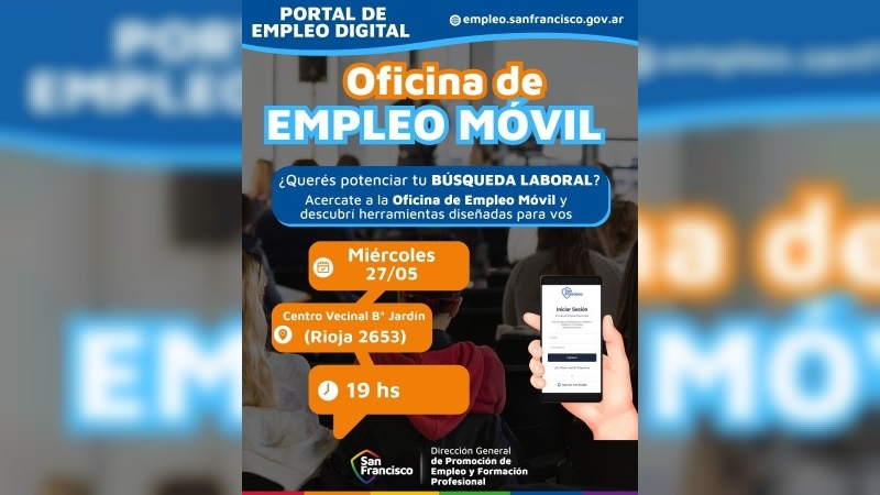 La Oficina de Empleo Móvil llega mañana a Barrio Jardín