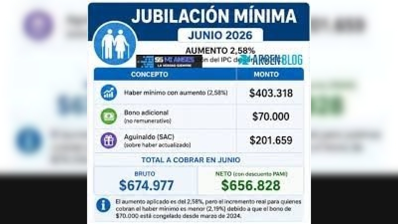 ANSES: cuánto cobra un jubilado con 30 años de aportes en junio 2026 con aumento, bono y aguinaldo
