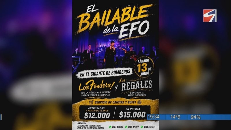 Se acerca el Bailable de la E.F.O. en el Gigante de Bomberos