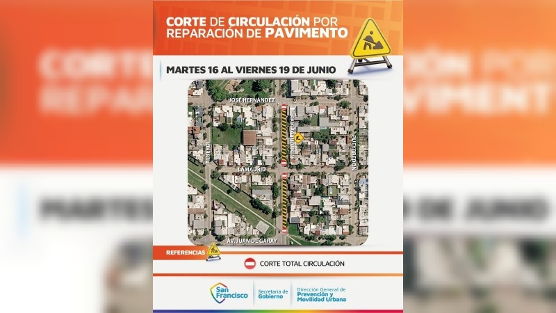 Desde el martes 16 se interrumpirá el tránsito en otro tramo de Av. Libertador Norte por la continuidad del bacheo 