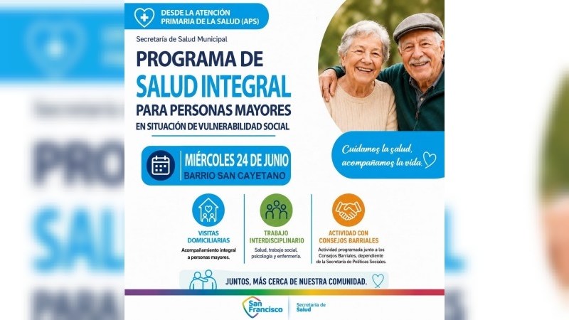 El Programa de Salud Integral para Personas Mayores en Situación de Vulnerabilidad Social llega a barrio San Cayetano